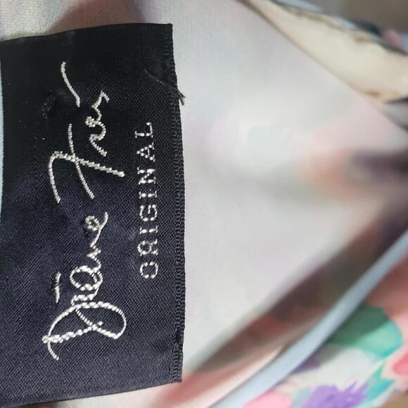 Diane Freis Women's Sz L Floral V-neck Drop Waist Maxi Dress(1816) - Picture 8 of 8